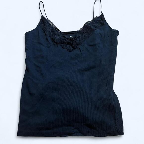 Navy blue hollister co tank top with lace - Picture 1 of 5